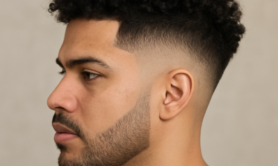 Burst fade haircut for curly hair