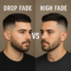 Drop fade vs high fade haircut