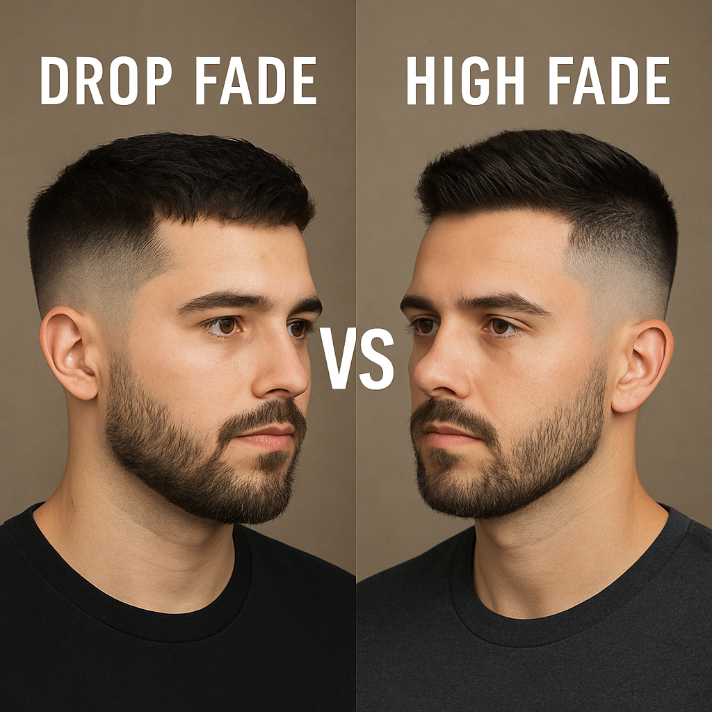 Drop fade vs high fade haircut