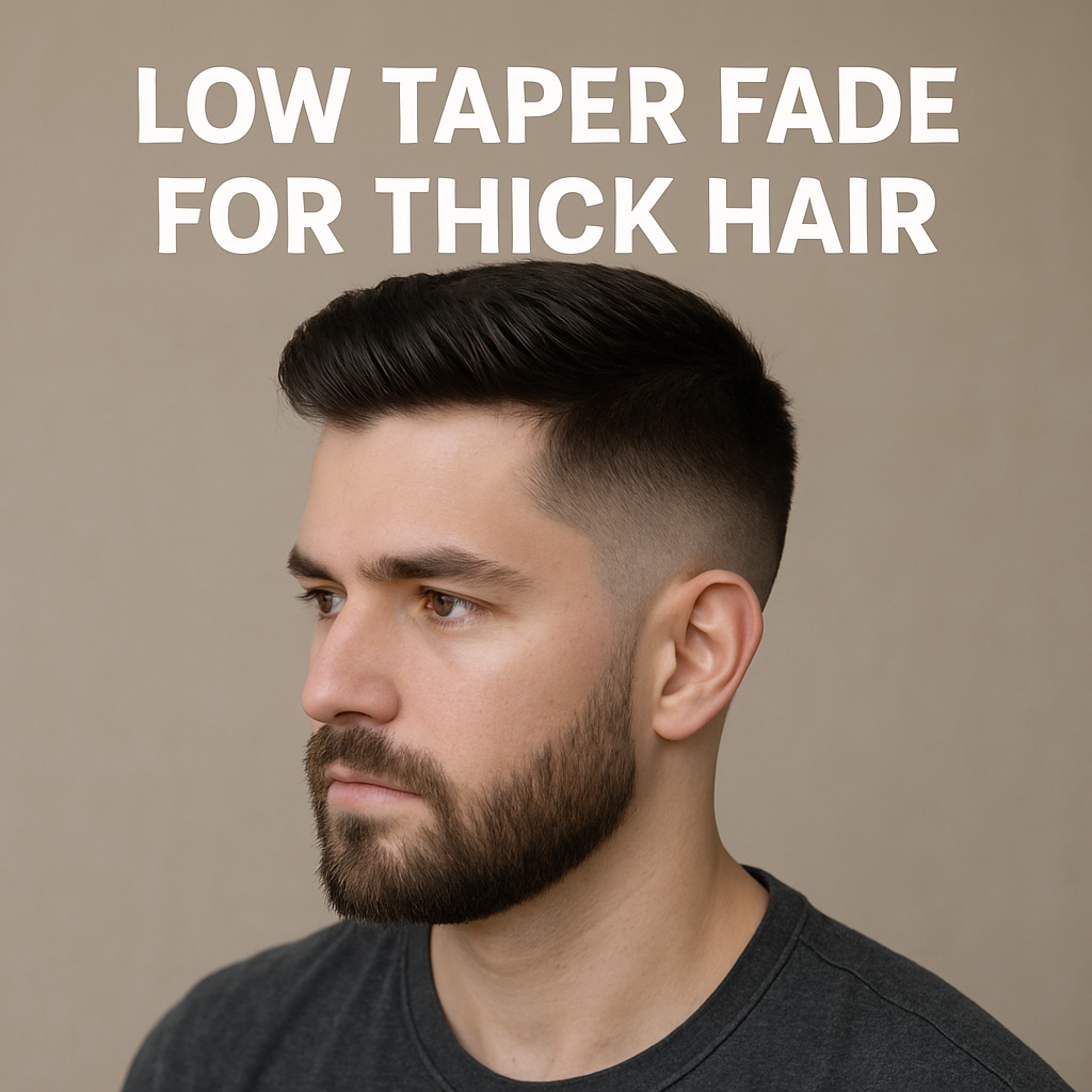 Low taper fade for thick hair