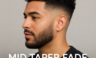 Mid taper fade for curly hair