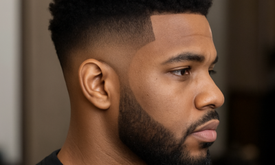 Burst fade haircut for black men